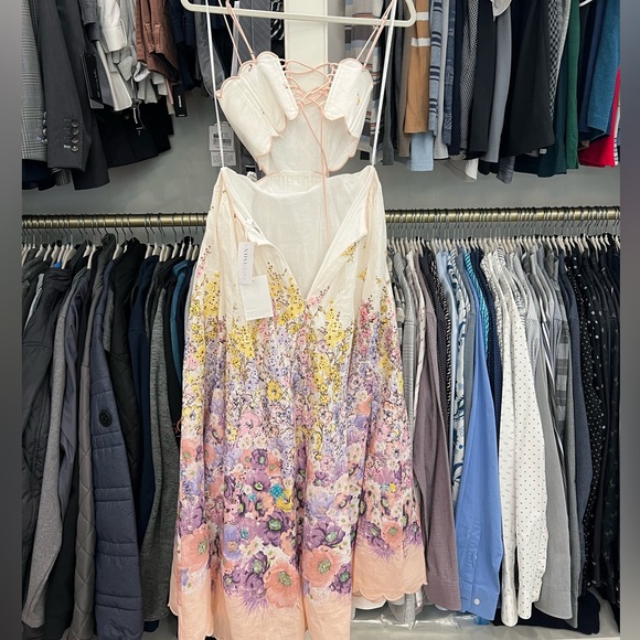 Zimmermann Womens Jude Linen Midi Dress, White - Picture 7 of 8